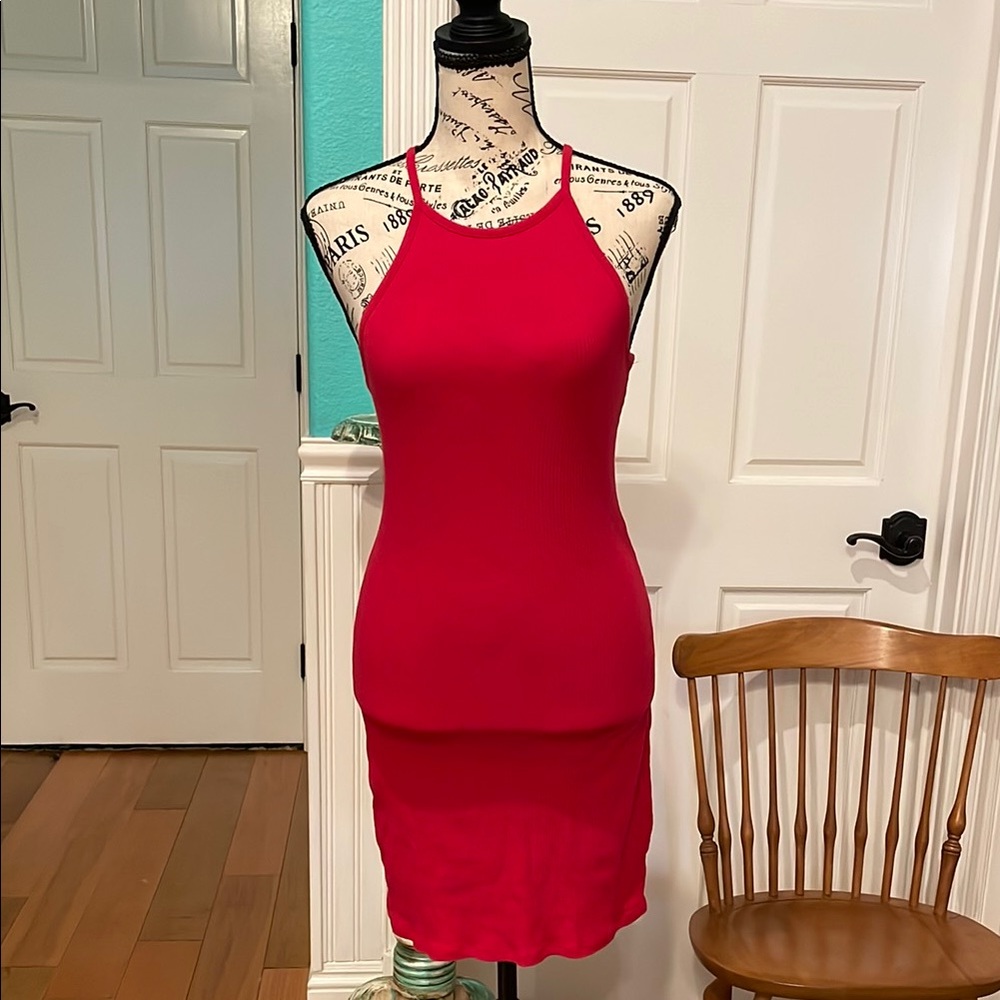 Elegant 2Bella Red Halter Dress